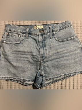 Madewell Light Wash High-Rise Denim Shorts